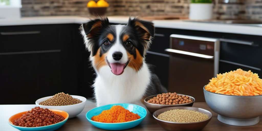 perro con comida
