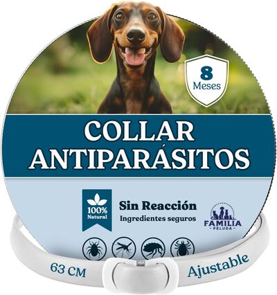 Familia Peluda collar antiparasitario natural para perros, pack de dos unidades